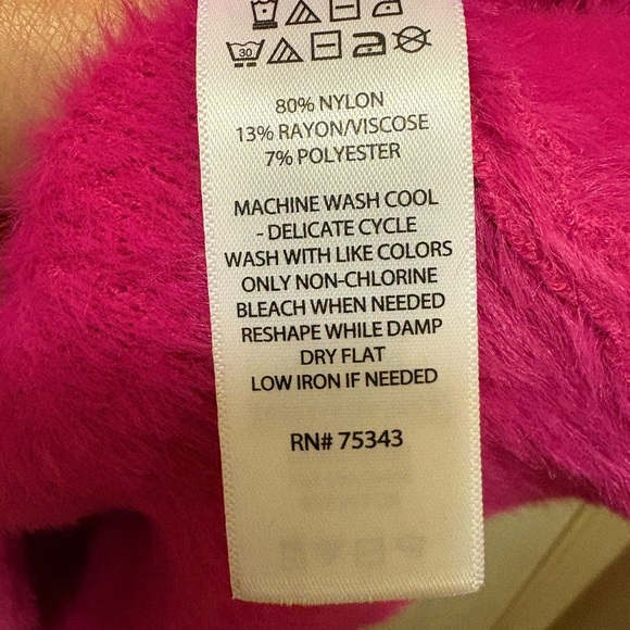 Rachel Zoe Fuzzy Pink Sleeveless Sweater Sz M - Picture 3 of 14